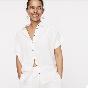 J. Crew relaxed-fit short-sleeve Baird McNutt Irish linen shirt